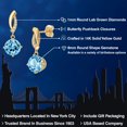 thumbnail image 2 of Gem Stone King 14K Yellow Gold Swiss Blue Topaz and Lab Grown Diamond Earrings for Women | 4.55 Cttw | Gemstone November Birthstone | Round 8MM, 2 of 6