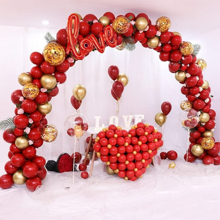 YANSION Valentine's Day Decorations Red Gold Heart Balloon Garland Arch Kit  Party Supplies with Love Balloons Valentines Romantic Decor Special Night  Engagement Anniversary Theme Party Supplies 