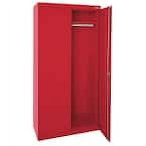 Sandusky Classic Series Welded Steel Wardrobe Storage Cabinet with Garment Rod, Red