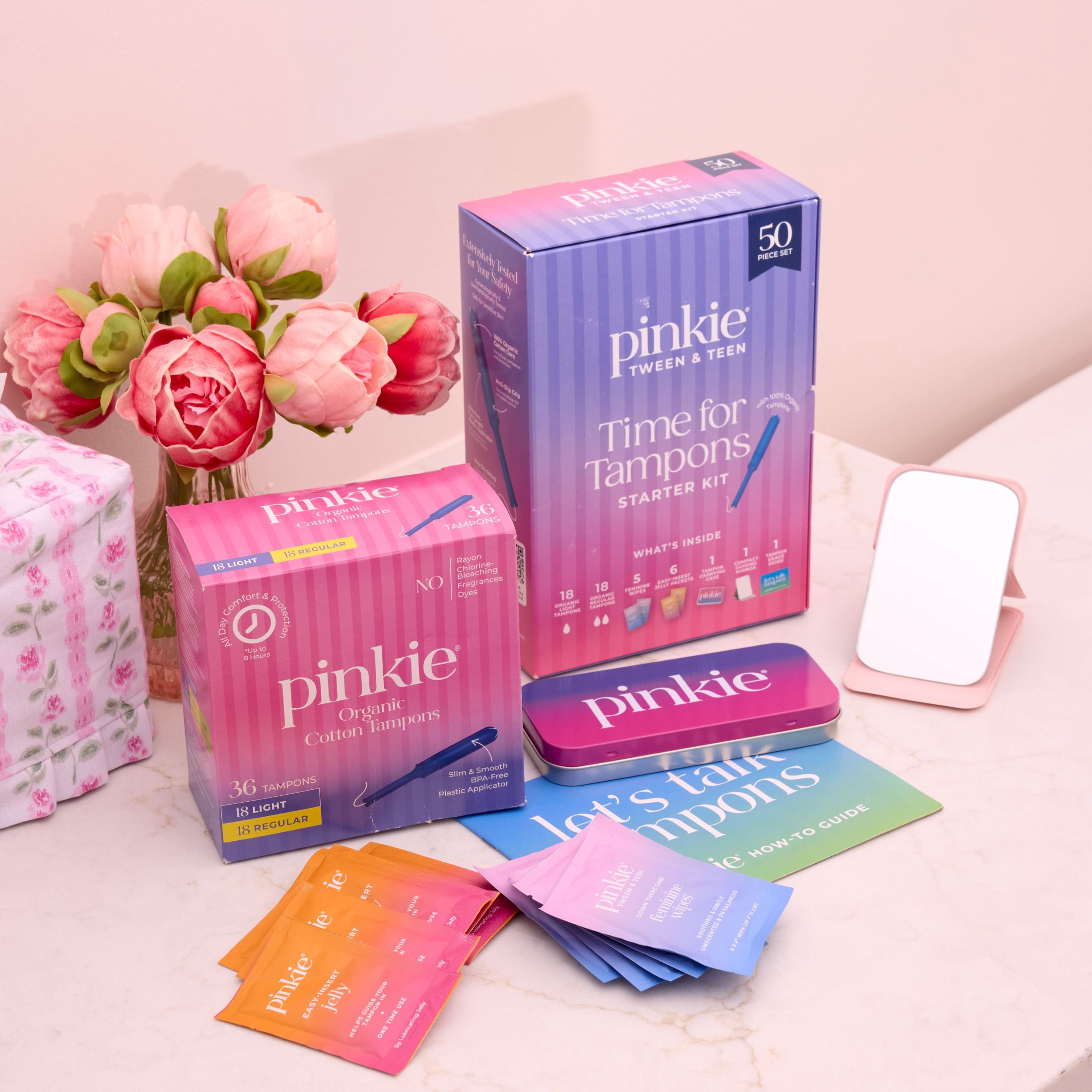Pinkie, Organic Cotton, Time for Tampons Starter Kit (50 Piece)
