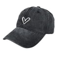 thumbnail image 1 of Love Embroidered Washed Baseball Cap Sun Visor Female Curved Do Old Couple Cap, 1 of 3