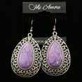 thumbnail image 3 of Mi Amore Dangle-Earrings Silver-Tone/Purple, 3 of 4