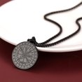thumbnail image 6 of FaithHeart Norse Viking Compass Necklace for Men Black Stainless Steel Vegvisir Amulet Guiding Medal Pendant Jewelry Gift for Boyfriend Husband Valentine's Day, 6 of 9