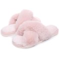 thumbnail image 1 of HSHDLDF Womens Soft Plush Fuzzy Slippers Open Toe Warm Comfy Indoor Outdoor Shoes, 1 of 6