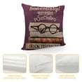 thumbnail image 4 of YINGXI  Funny Quotes Go Away I'm Reading Throw Pillow Case, Gift for Book Lover Friend, Bedroom Reading Book Club Decor,Black Linen Cushion Cover for Sofa Couch Bed (Purple) 24x24in, 4 of 5