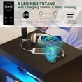 thumbnail image 5 of HNEBC Nightstand with Wireless Charging Station, LED Nightstand Has Adjustable Rotary Workstation,Smart Night Stand with 2 Drawers,Modern Bedside Table for Bedroom, Sensor Light/Wheel (Black), 5 of 11