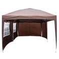 thumbnail image 3 of HiMiss 1 Set 210d Silver Oxford Cloth Steel Lt-3x6m 4 Sides Dark Coffee Color 2 Windows Right-angle Foldable Shed, 3 of 7