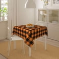 thumbnail image 6 of Fall Square Tablecloth 52x52 Inch Orange and Black Table Cloths Checkered Decor Buffalo Plaid Table Cover Fall Holiday Tablecloth Square for Fall Picnic Kitchen Dining Tabletop Indoor Outdoor, 6 of 6