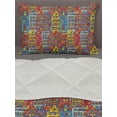 thumbnail image 3 of Cartoon Apartments Comforter & Sham Bedding Set, Amsterdam Holland Cityscape Urban Sketch with Colorful Windows Print, 3 pcs Duvet Set Microfiber Filling Quilt, 5 Sizes, Multicolor, by Ambesonne, 3 of 4