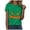 Green, variant on Women Crew Neck Short Sleeve Classic Jack O Lantern Scary Pumpkin Face Halloween Graphic Casual T-Shirt Navy for Size M