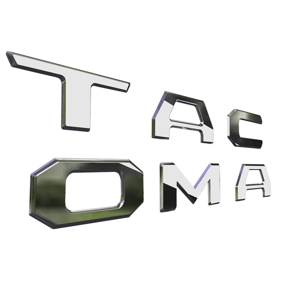 2016 TOYOTA "TACOMA" MIRROR FINISHED STAINLESS STEEL TAILGATE INSERT LETTERS 