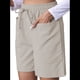 thumbnail image 1 of Pantalones Cortos Casuales Omen con Cordón Ajustable, Cintura Elástica Cómoda, Pantalones Cortos de Verano con Bolsillos, Color Albaricoque M, 1 of 7