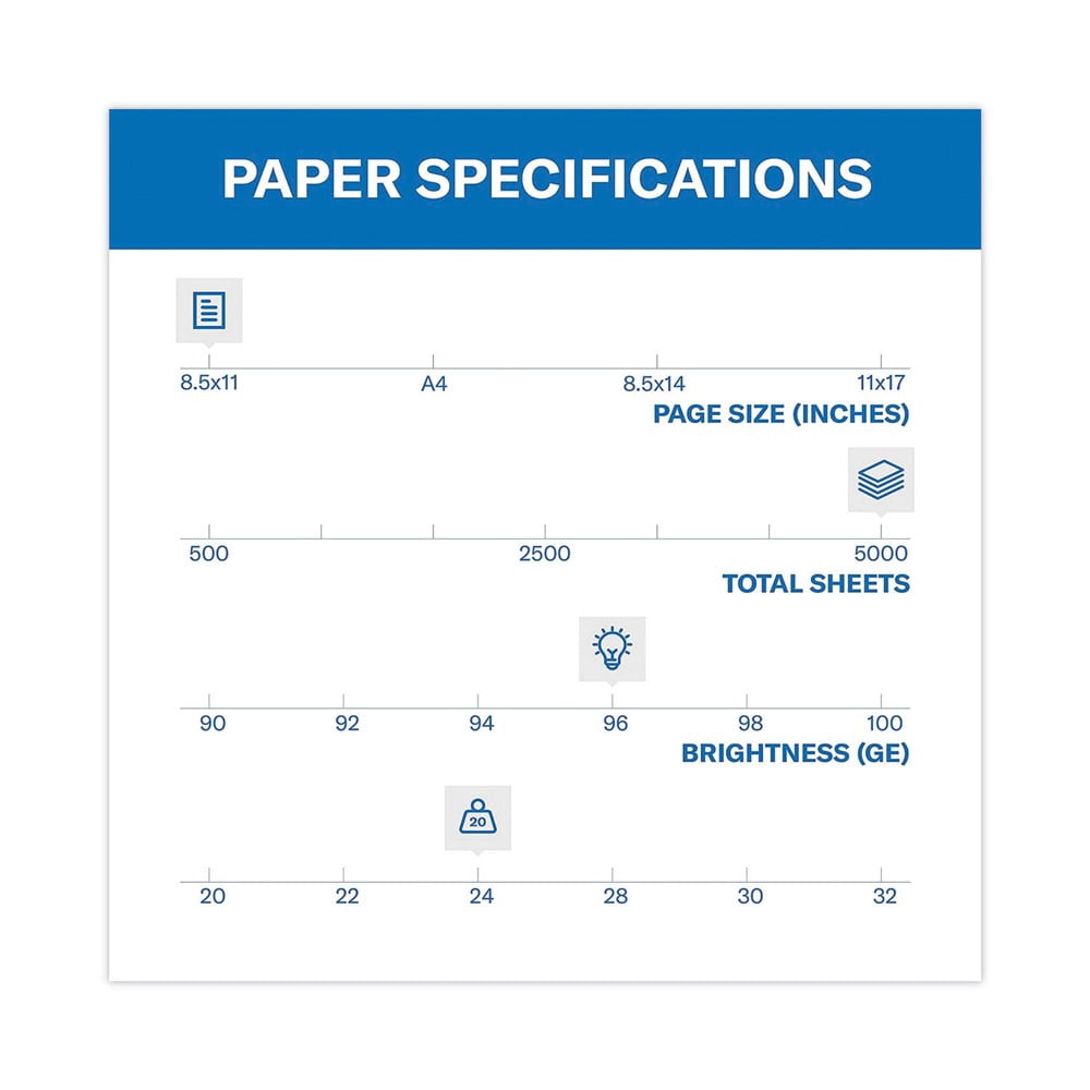 Hammermill Fore MP Multipurpose Paper 96 Brightness 24lb 8-1/2 x 11 5000/Carton 103283
