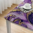 thumbnail image 5 of WYYP Marble Pattern Gold Accents Purple Square Fitted Tablecloth 100% Polyester Fiber 36*36, 5 of 8