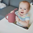 thumbnail image 5 of Coollooc Leak-Proof Baby Straw Cup, Silicone Training Cup with Straw & Handles, Silicone Sippy Cups, Spill Proof Toddler Cup, Non-slip Handle, Flow Control, Water Drinking Cup for Infants(Wine), 5 of 9