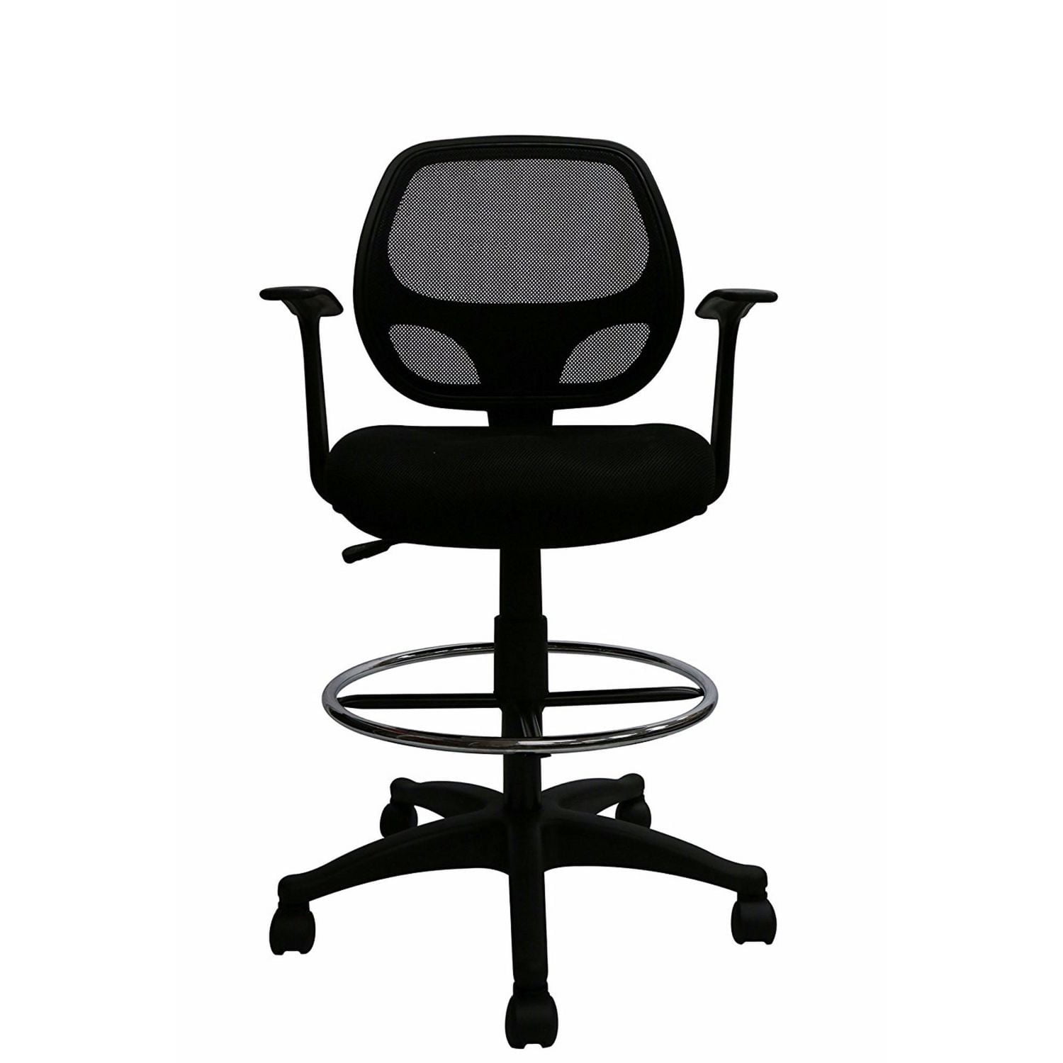 Nicer Furniture Footing Mid-Back Ergonomic Black Mesh Computer Desk Chair