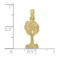 thumbnail image 2 of 9mm 14k Gold Palm Tree Pendant Necklace / 2-d Pendant for Women, 2 of 2