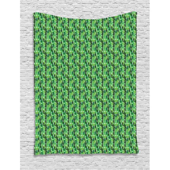 Northwoods Tapestry, Silhouettes of Fir Trees Northern Woodland Pattern Snowy Weather Image, Wall Hanging for Bedroom Living Room Dorm Decor, 60W X 80L Inches, Green Dark Green, by Ambesonne
