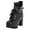 Black, variant on Platform Boots for Women Chunky High Heel Goth Ankle Booties Lace Lolita Dress Punk Shoes