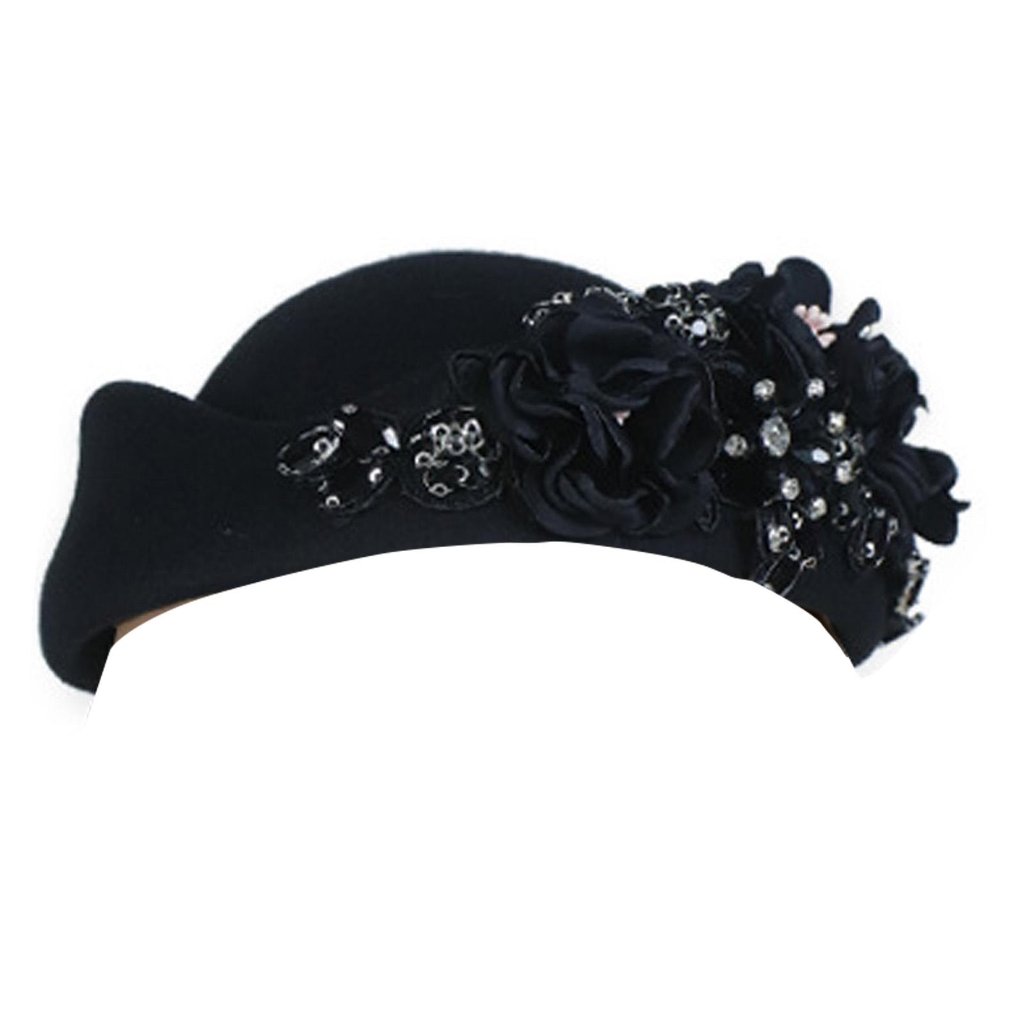lanema Elegant Embroidered Beret Hat Classical British Adjustable Circumference 11 Stylish Colors For Daily Wear
