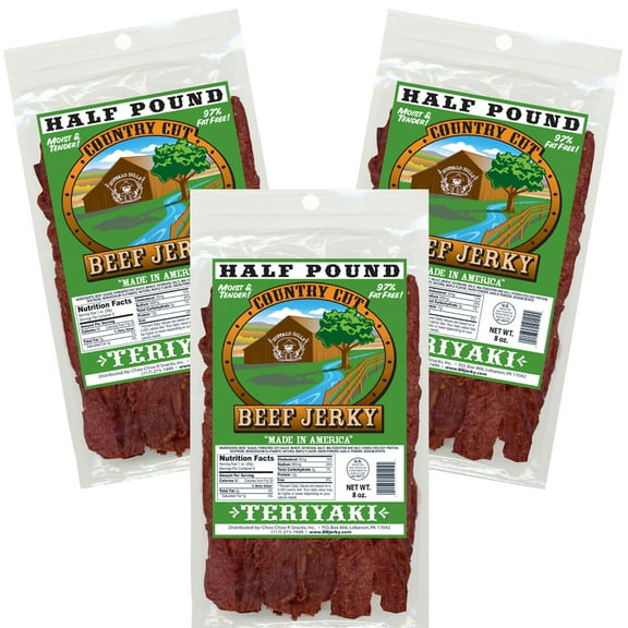 Buffalo Bills 8oz Teriyaki Country Cut Beef Jerky – Three 8oz Packs