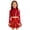 Red, variant on Kids Girls Sequin Dance Performance Outfit Cheer Uniform Rave Party Festival Clothes Crop Top with Bubble Skirt Pink 8
