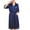Dark Blue, variant on ShomPort Satin Robes for Women 3/4 Sleeve Midi Bathrobe Nightwear with Pockets Bridal Robe Loungewear M-3X