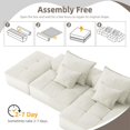 thumbnail image 6 of BISHE Modern Oversized Modular Sectional Sofa with Ottoman, Chaise Lounge, Armrest, 4 Pillows, Sparkling Chenille Fabric, 4 PCS DIY Tufted Sofa, No Assembly Required, White, 6 of 9