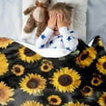 thumbnail image 3 of Sunflower Gifts Blanket, Christmas Gift Sunflower Printed Throw Blanket for Couch Bed, Ligthweight Soft Cozy Blanket for Women Birthday, Bedroom Living Room Decor All Season Black Yellow(40"x50"), 3 of 7