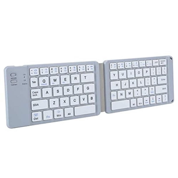 Teclado Bluetooth plegable - Soporte para teclado inalámbrico portátil, recargable, tamaño completo, compatible con teclado ultradelgado