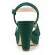 thumbnail image 3 of Sandalias Tacón Grueso Correa De Tobillo Plataforma Para Mujer Verde 36, 3 of 7