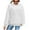 White, variant on Titcea Hoodies for Women, Heart Shaped Embossment Solid Color Sweater with Front Pocket, Loose Soft Outdoor Casual Sweatshirt