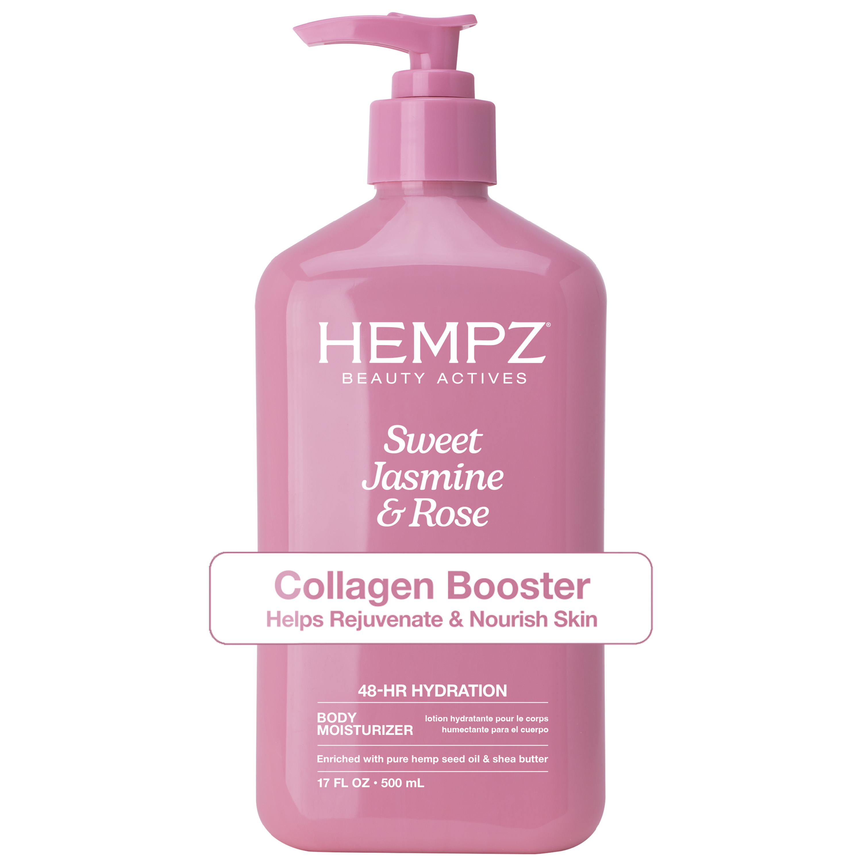 Hempz Beauty Actives Body Lotion with Collagen Booster, Sweet Jasmine & Rose, 17 fl oz