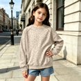 thumbnail image 2 of Girls Leopard Print Crewneck Sweatshirt Long Sleeve Ribbed Cuffs Casual Loose Fit Fall Pullover Sweatshirt, 2 of 4