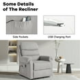 thumbnail image 6 of Lift Chair Recliners for Elderly ,28.7"L Small Electric Lift Chairs with Massage & Heating,Power Contorl,Gray, 6 of 7