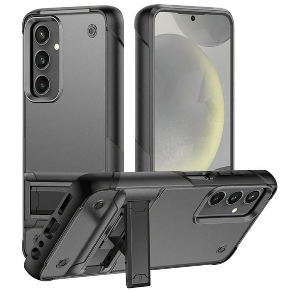 Military Grade TUFF Hybrid Armor Case with Kickstand for Samsung Galaxy S24 Plus - Grey