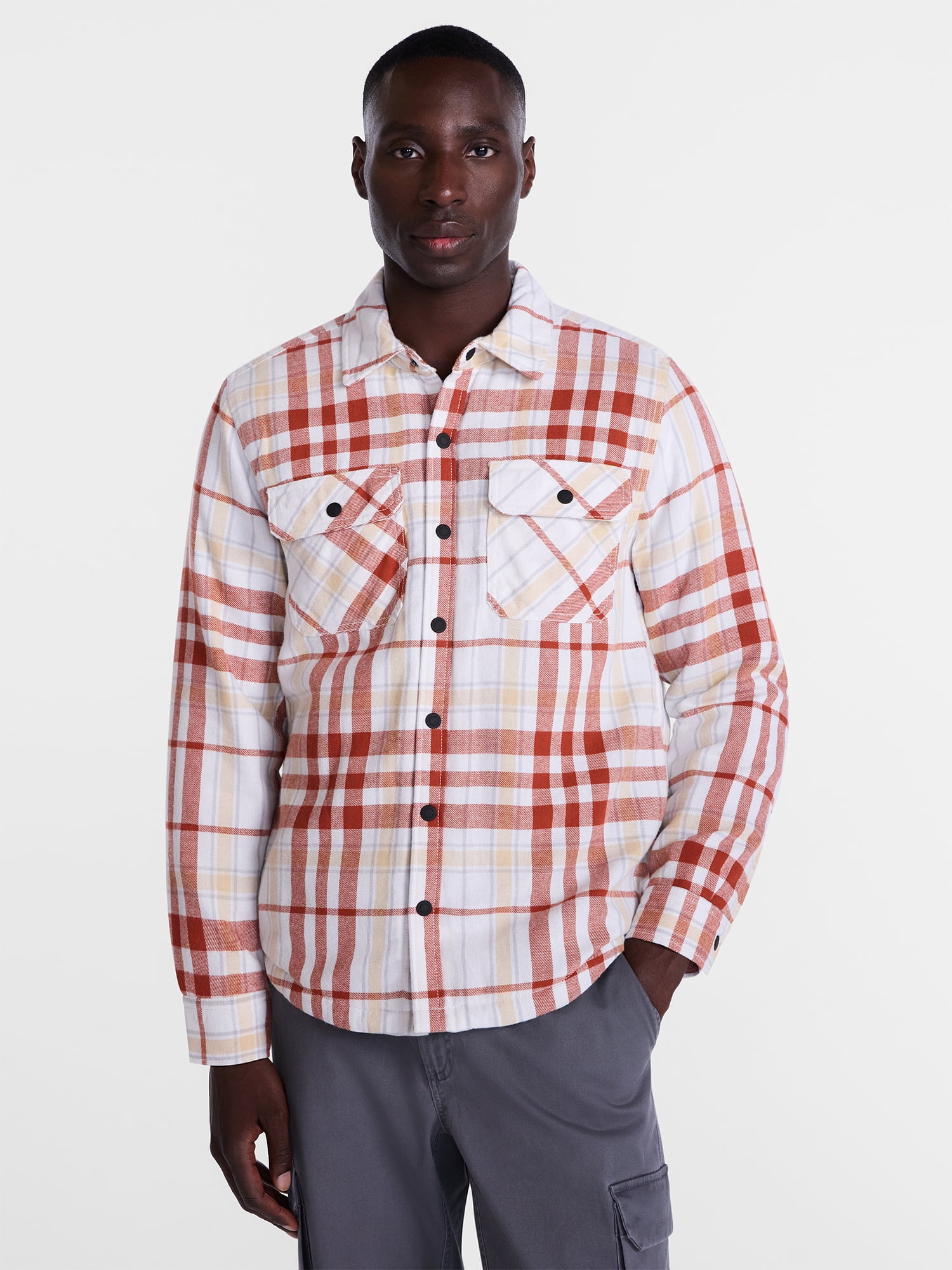 George Men's and Big Men's Shirt Jacket with Long Sleeves, Sizes S-3XL