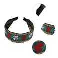 thumbnail image 3 of 1 Pc Diadema Clásica de Bordado Bohemio para Mujeres y Niñas de 1.97" de Ancho en Azul Marino, 3 of 6