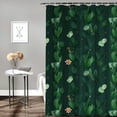 thumbnail image 2 of Orinice  Floral Shower Curtain, Exotic Hibiscus Banana Leaves Bird of Paradise Leaves and Split Leaf Philodendron, Fabric Bathroom Decor Set with Hooks, 105 Inches Extra Wide, Multicolor 60x72, 2 of 7