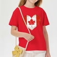 thumbnail image 6 of Girls Canadian Flag Heart T-Shirt Kids Red Canada Day Distressed Vintage Cotton Short Sleeve Crew Neck,Size 9 T, 6 of 6