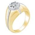 thumbnail image 2 of AFFY 1.19 Carat(Cttw) Round White Natural Diamond Two Tone Men's Solitaire Wedding Band Ring In 14k Solid Yellow Gold Ring Size-11, 2 of 3