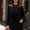Black-long sleeve shirts for women, variant on Hvyesh Women's Long Sleeve Velvet Trim Lace Blouse Elegant Flared Swing Top Round Neck Blouse Casual Wear