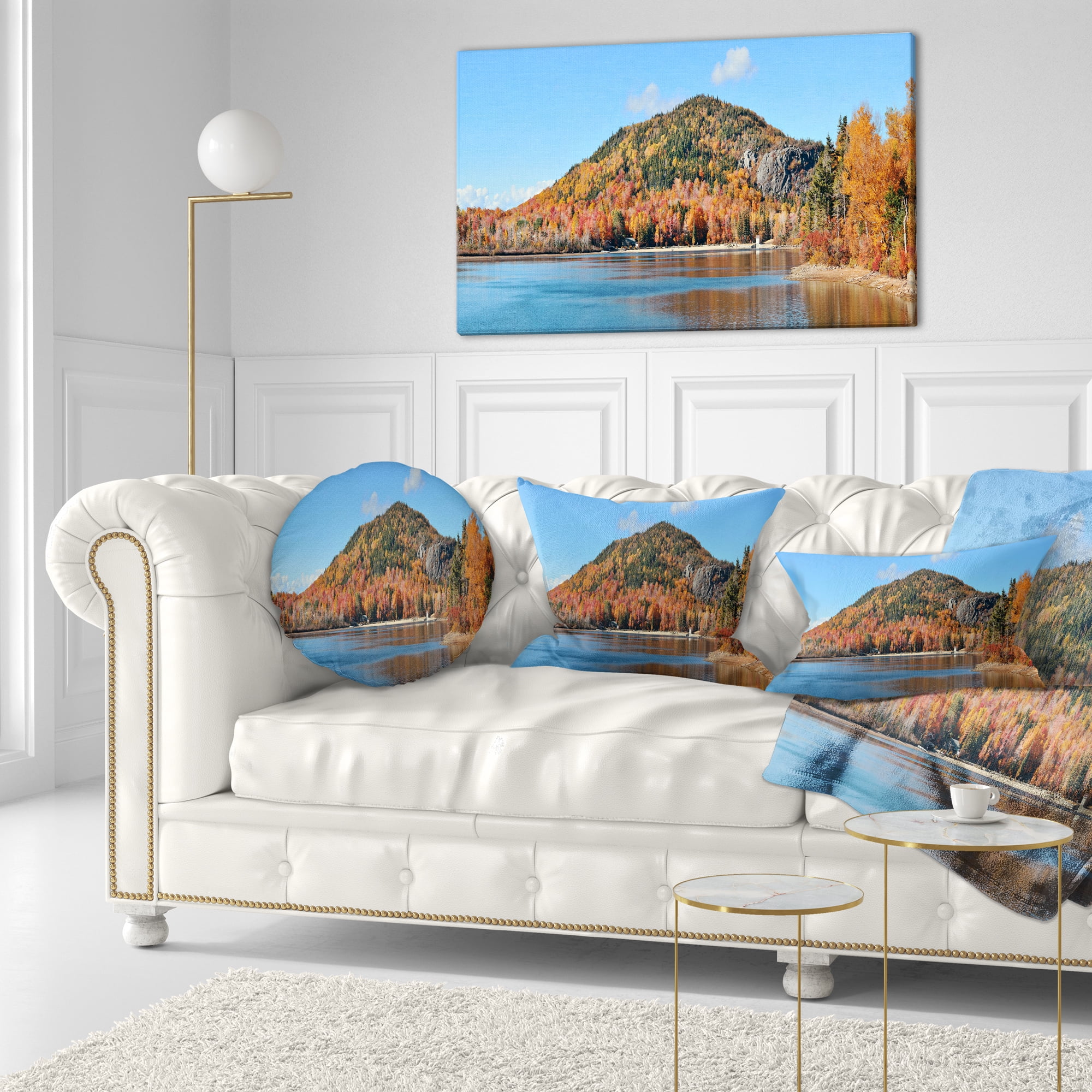 Designart 12" x 20" Green Polyester Throw Pillow