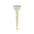 thumbnail image 2 of ANGARA Natural Solitaire 1 ct Aquamarine Criss Cross Ring with Diamonds in 14K Yellow Gold for Women (Size-8x6mm) | March Birthstone, Anniversary, Jewelry Gift for Women | Natural Aquamarine Ring, 2 of 7