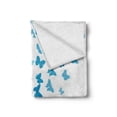 thumbnail image 2 of Vintage Blue Soft Flannel Fleece Blanket, Diagonally Flying Flock of Butterflies Swallowtail and Birdwings, Cozy Plush for Indoor and Outdoor Use, 50" x 70", Baby Blue and Azure Blue, by Ambesonne, 2 of 6