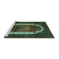 thumbnail image 2 of Ahgly Company Machine Washable Indoor Round Persian Turquoise Blue Traditional Area Rugs, 6' Round, 2 of 4