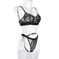 thumbnail image 1 of CNKOO 2Pcs Lace Hot Underwear Set Bra Underpant Gift for Women, 1 of 9