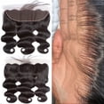 thumbnail image 1 of Ear To Ear 13x4 Lace Frontal Closure Straight Human Hair Extensions Virgin Brazilian Human Hair Lace Closure Invisible Natural Body Wave Curly Hair, 1 of 8