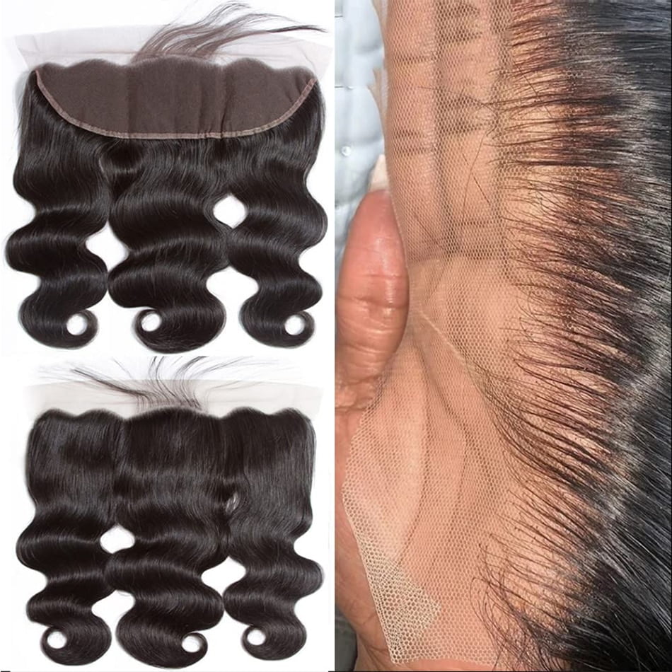 Human hair extensions with closure outlet