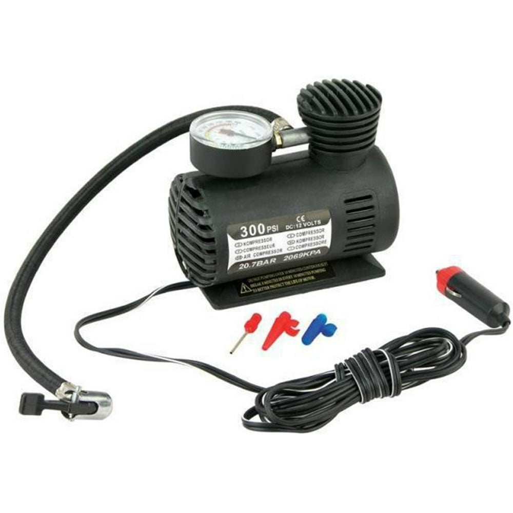 MesaSe 12V Car Tyre Inflator Air Compressor Metal Tire Inflator High Pressure Air Pump (Black)